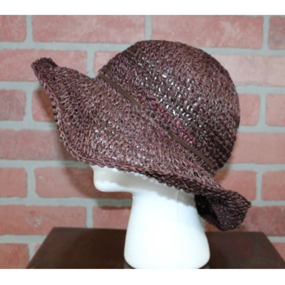 Michael Stars Brown Sea Grass Crusher Floppy Hat